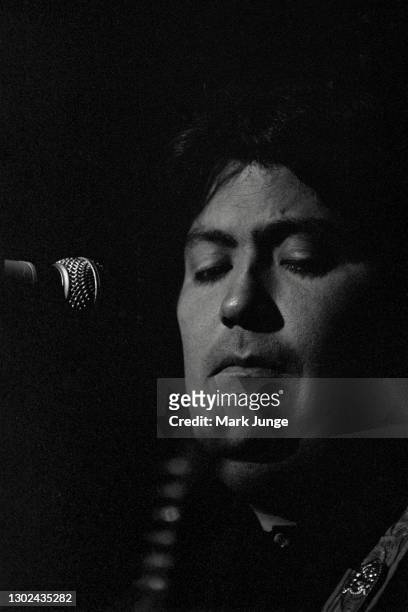 David Hidalgo sings in a Los Lobos concert at the Paramount Theatre on November 5, 1987 in Denver, Colorado. Los Lobos is an American rock band...