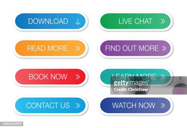 website button set - making a reservation stock illustrations
