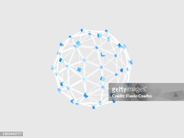 data sharing and decentralization conceptual 3d rendering - business strategy white background stock pictures, royalty-free photos & images