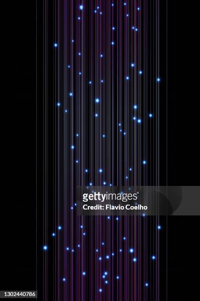 optical fiber dots glowing lights vertically - vertical lines stock pictures, royalty-free photos & images