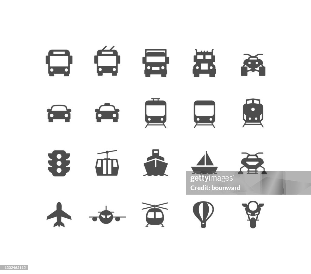 Flat Transportation Icons