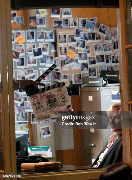 Actress Glenn Close on the set of FX series The Shield, which she joins this season as a police precinct Captain, March 4, 2005 in Los Angeles,...