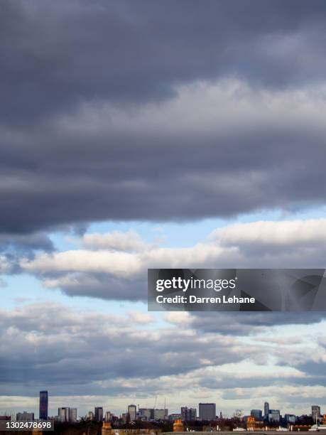 croydon skyline with dramatic cloud - croydon buildings stock pictures, royalty-free photos & images