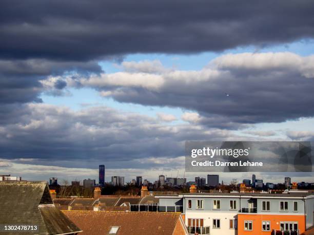 croydon skyline with dramatic cloud - croydon buildings stock pictures, royalty-free photos & images