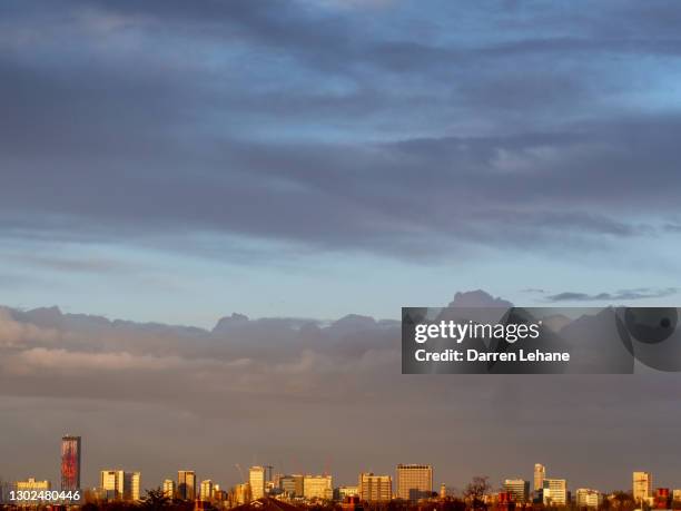 croydon skyline with dramatic cloud - croydon buildings stock pictures, royalty-free photos & images