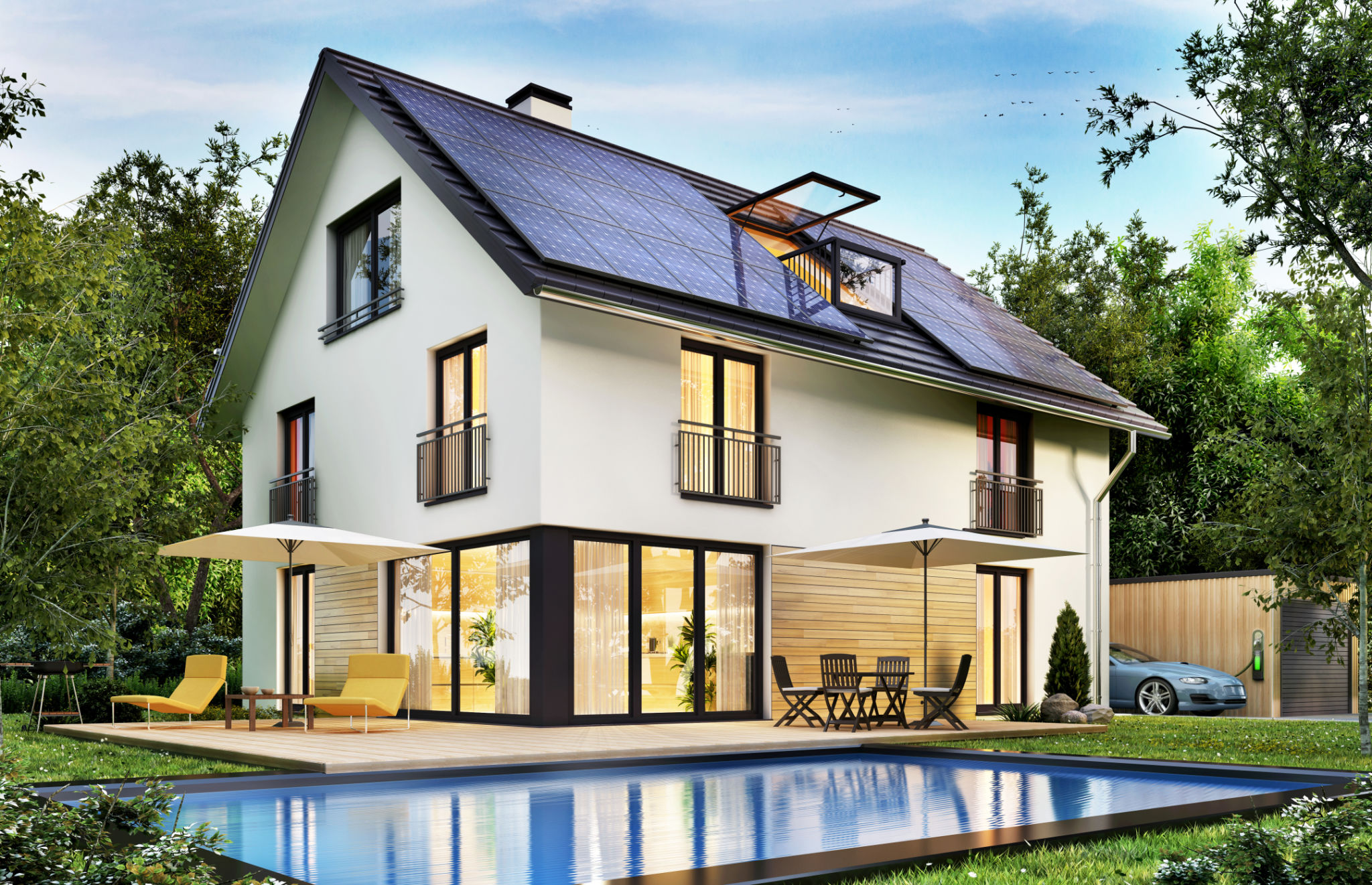 solar panel villa
