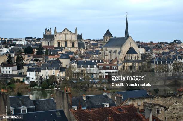 cityscape of poitiers ( france) - poitiers stock pictures, royalty-free photos & images