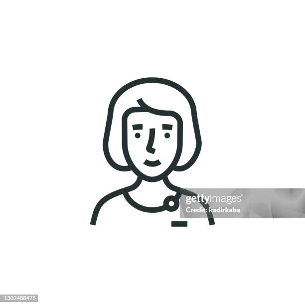 waiter line icon - chef serving customer stock illustrations