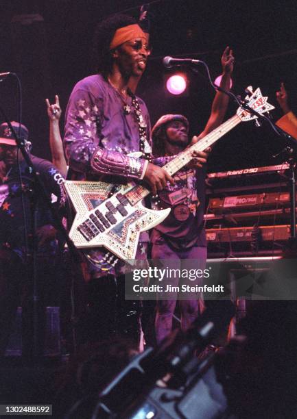 Bassist Bootsy Collins performs at Glam Slam in Minneapolis, Minnesota on October 10, 1993.