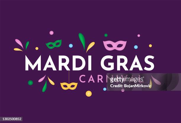mardi gras carnival card. vector - mardis gras stock illustrations