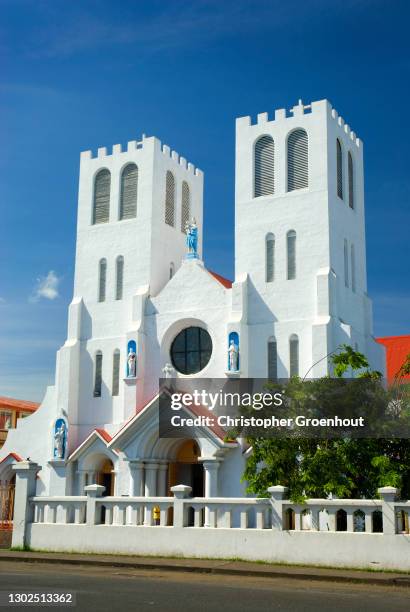 exterior of the old roman catholic church of samoa - apia samoa bildbanksfoton och bilder