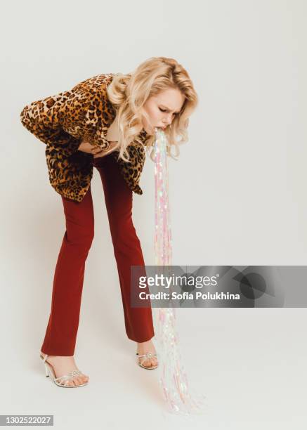 nausea fashion concept photo - vomiting stock pictures, royalty-free photos & images