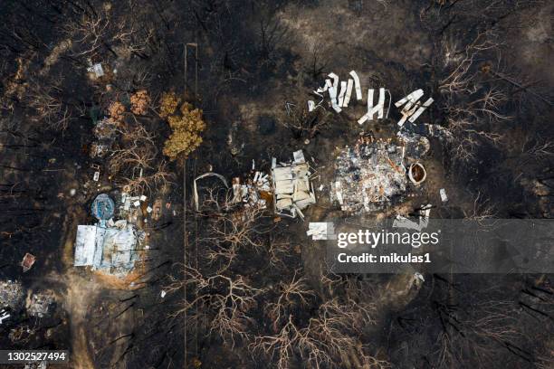 australian bush fire destruction - forest fire house stock pictures, royalty-free photos & images