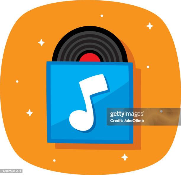 vinyl record doodle - jukebox stock illustrations