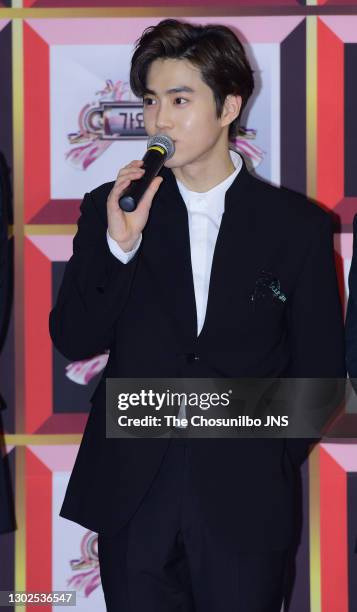 Suho of EXO attends the 2017 KBS Song Festival at KBS Hall on December 29, 2017 in Seoul, South Korea.