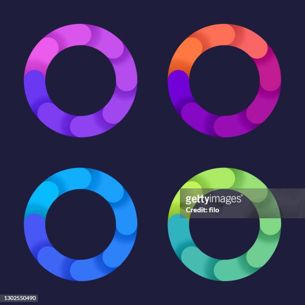 circle rotation gradient design elements - progress bar stock illustrations