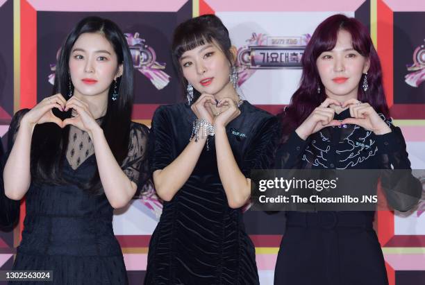 Irene, Seulgi, Wendy of Red Velvet attend the 2017 KBS Song Festival at KBS Hall on December 29, 2017 in Seoul, South Korea.