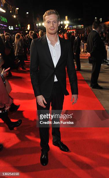 Sam Reid attends the 'Anonymous' premiereat The 55th BFI London Film Festival at Empire Leicester Square on October 25, 2011 in London, England.