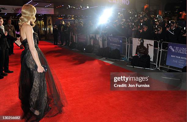 Joely Richardson attends the 'Anonymous' premiereat The 55th BFI London Film Festival at Empire Leicester Square on October 25, 2011 in London,...