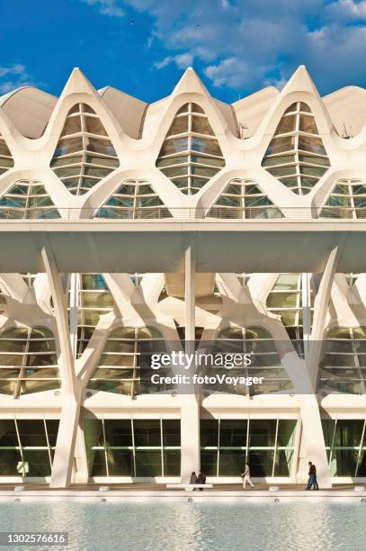 futuristic museum architecture city of arts and sciences valencia spain - city of arts & sciences stock pictures, royalty-free photos & images