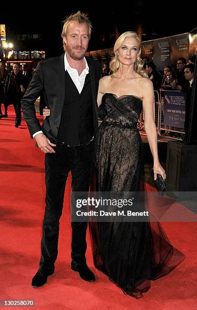 Actors Joely Richardson and Rhys Ifans attend the premiere of 'Anonymous' during the 55th BFI London Film Festival at Empire Leicester Square on...