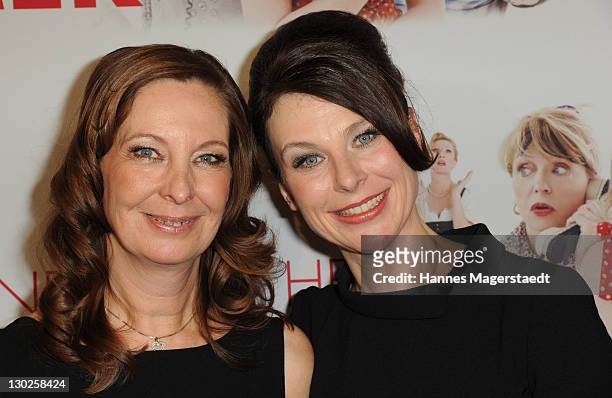 Andrea Sixt and Bettina Mittendorfer attend "Eine Ganz Heisse Nummer" Germany premiere at the Mathaeser Filmpalast on October 25, 2011 in Munich,...