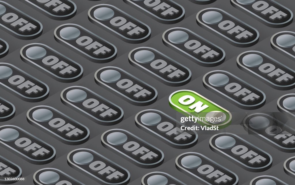 On Off Button Reset Restart Technology Innovation Screen Time Concept Illustration Pattern