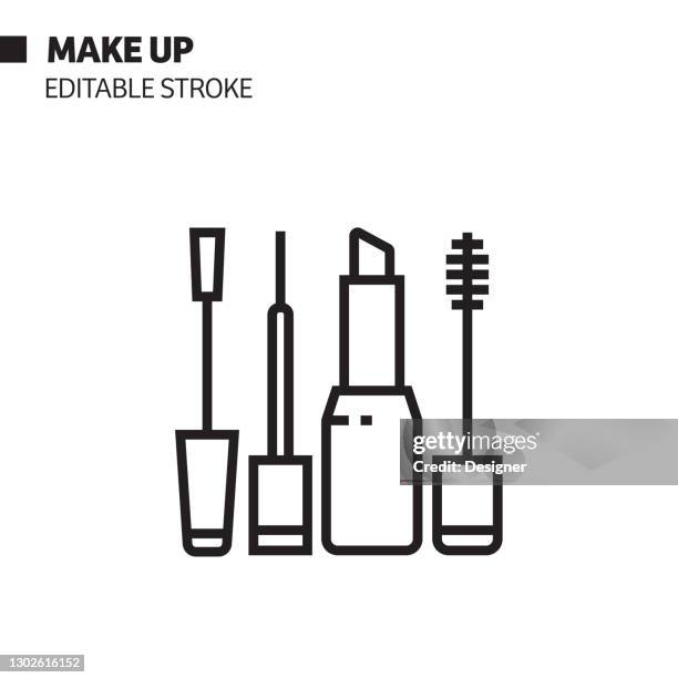 make up line icon, outline vector symbol illustration. - plastic surgery face stock illustrations