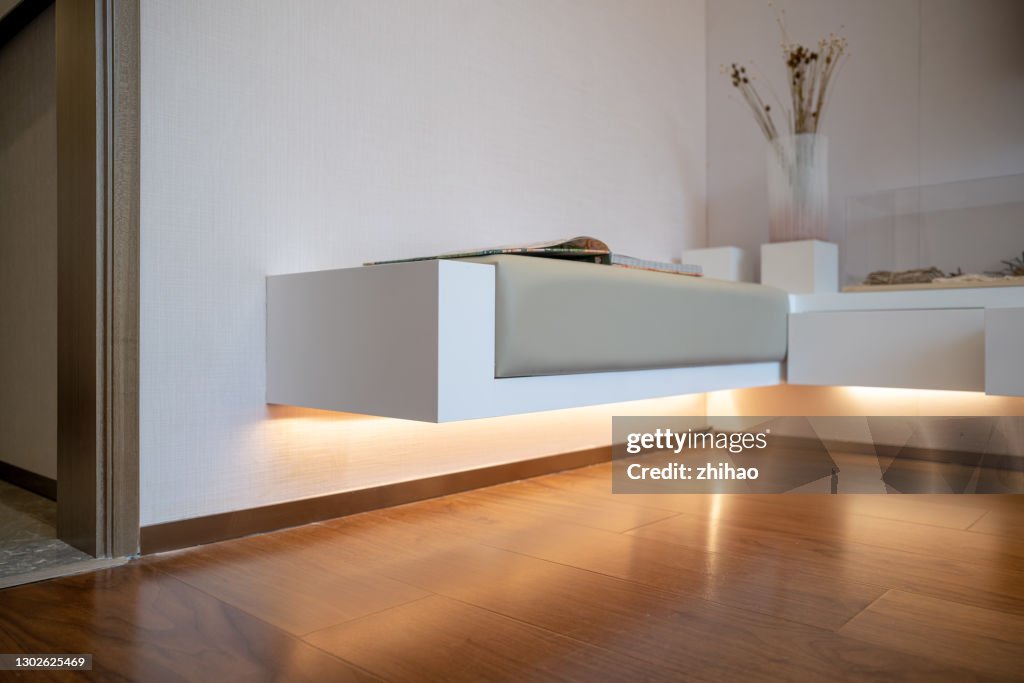Low angle view of a table in a residential room