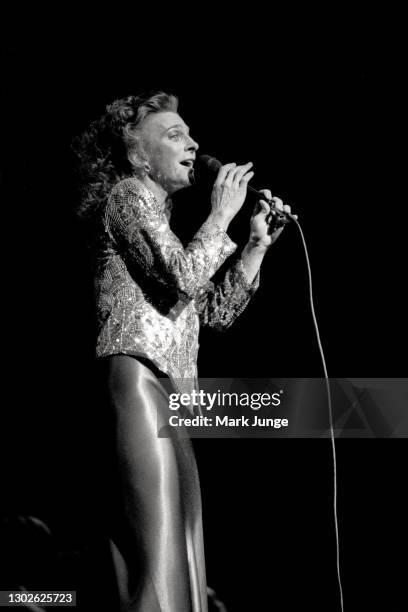 Judy Collins sings with the Cheyenne Symphony Orchestra at the Cheyenne Civic Center on November 3, 1984 in Cheyenne, Wyoming. Collins is an American...