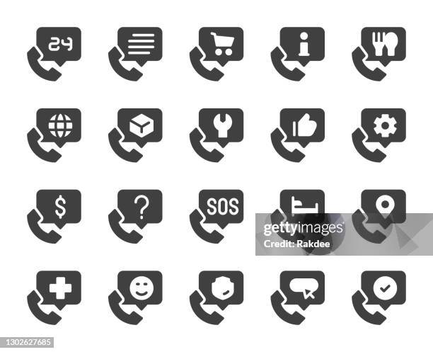 call center - icons - admin assistant stock illustrations
