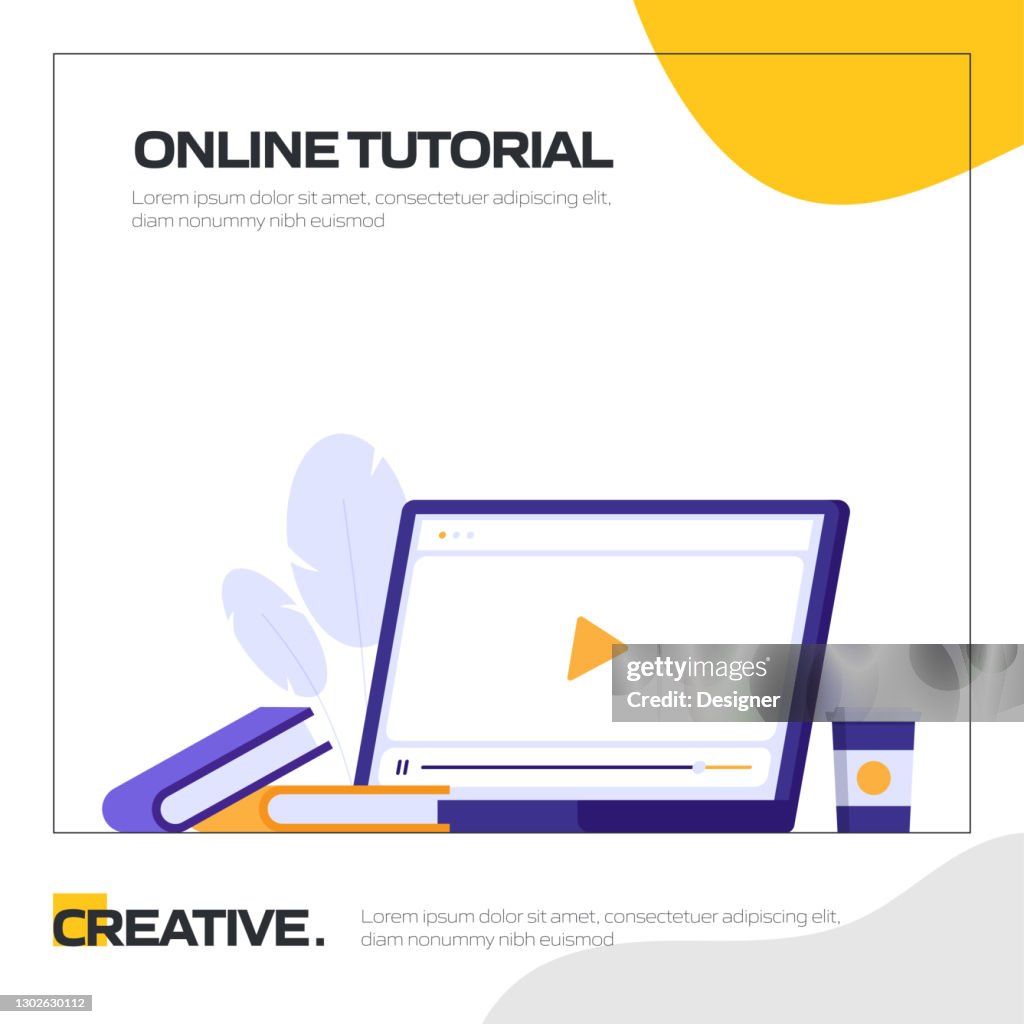 Online Tutorial Concept Vector Illustration For Website Banner ...