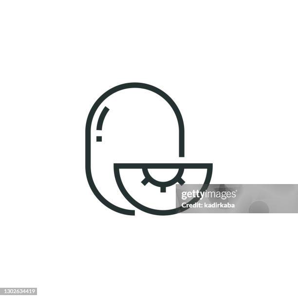 kivi line icon - lychee stock illustrations
