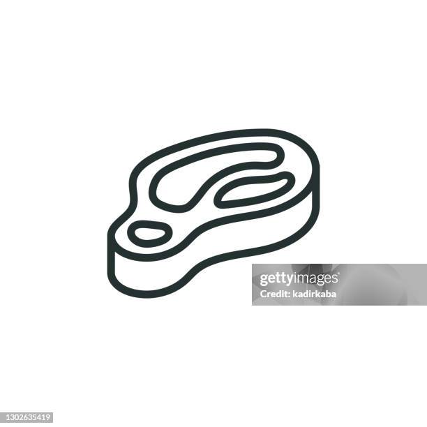 steak line icon - macaroni pie stock illustrations