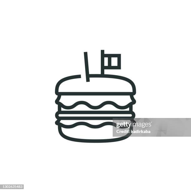 ilustraciones, imágenes clip art, dibujos animados e iconos de stock de icono de la línea de hamburguesas - envoltorio de dulce