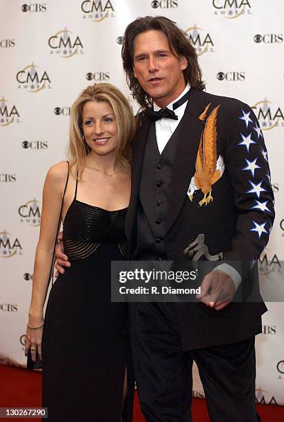 Billy Dean and Stephanie Paisley during 37th Annual CMA Awards - Arrivals at The Grand Ole Opry in Nashville, TN, United States.