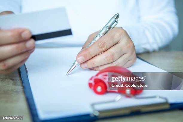 insurance concept - vehicle registration foto e immagini stock