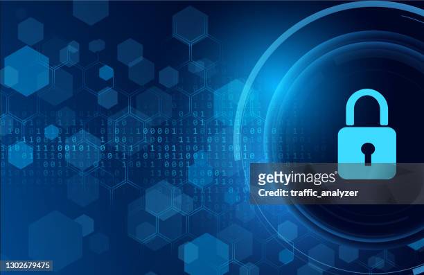 abstract technical lock background - cybersecurity background stock illustrations