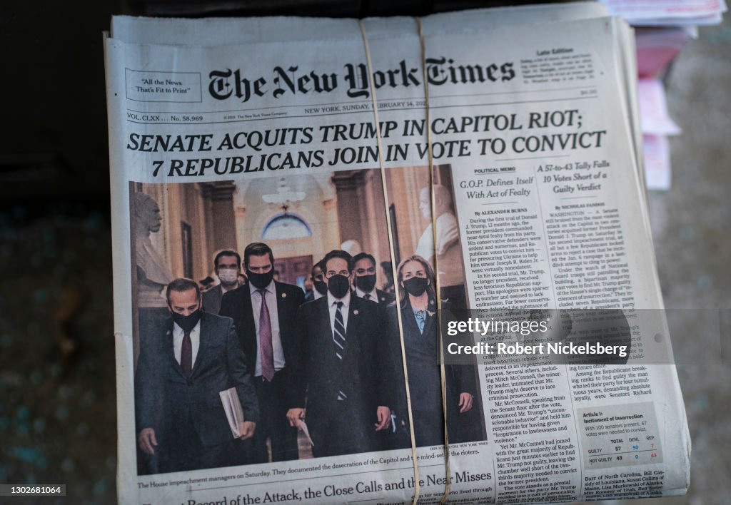 New York Times Front Page Declares Trump Acquited In Capitol Riot