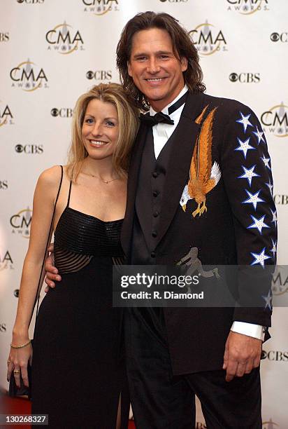 Billy Dean and Stephanie Paisley during 37th Annual CMA Awards - Arrivals at The Grand Ole Opry in Nashville, TN, United States.