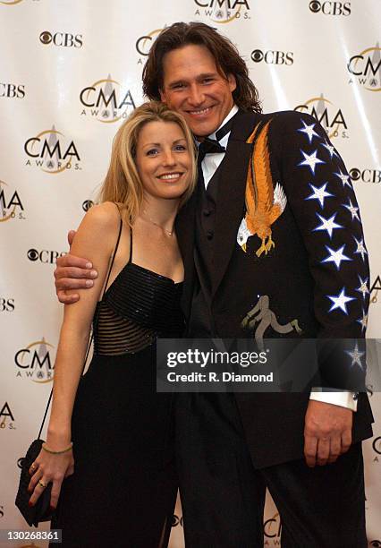 Billy Dean and Stephanie Paisley during 37th Annual CMA Awards - Arrivals at The Grand Ole Opry in Nashville, TN, United States.