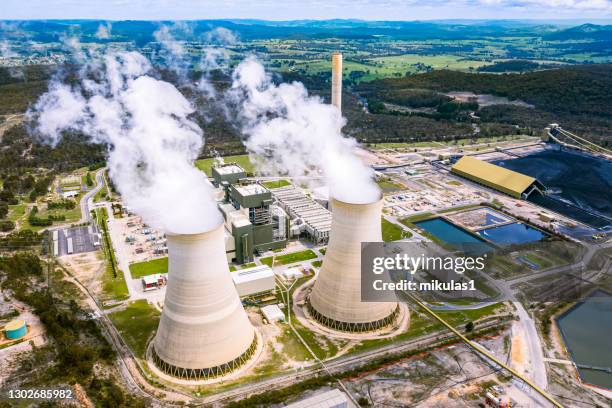 mount piper power station - coal pollution stock pictures, royalty-free photos & images