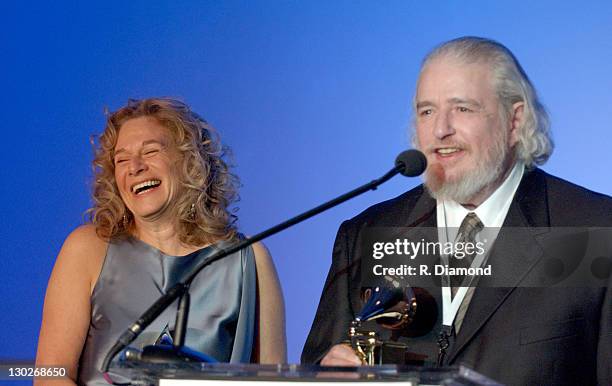 Carole King and Gerry Goffin during The 46th Annual GRAMMY Awards - Nominee Reception and Special Awards Ceremony at California Science Center in Los...