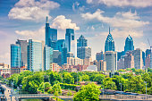 Skyline of downtown Philadelphia Pennsylvania USA