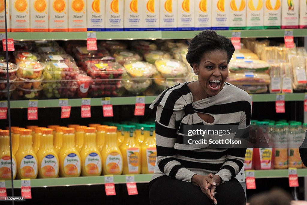 First Lady Michelle Obama Visits Chicago Promoting Healthy Food Options
