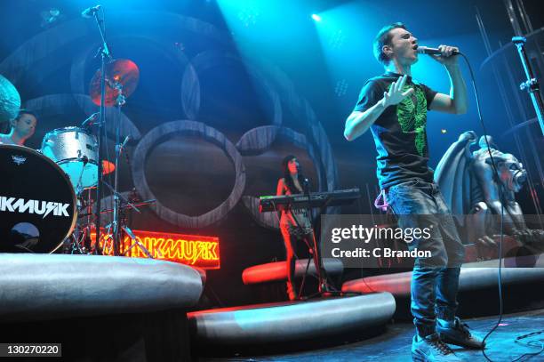 Vincent Frank of Frankmusik performs on stage at The Roundhouse on October 25, 2011 in London, United Kingdom.