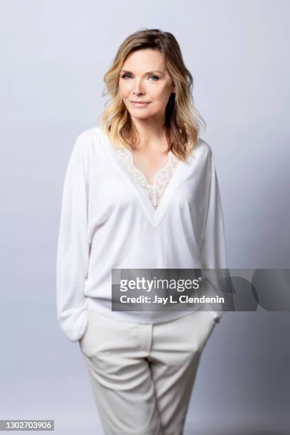Actress Michelle Pfeiffer is photographed for Los Angeles Times on November 22, 2020 in West Hollywood, California. Image is a screen grab from a...