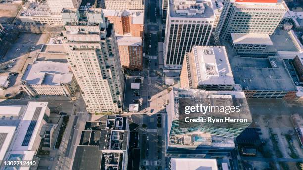 aerial cityscape of raleigh, north carolina - north carolina v north carolina state stock pictures, royalty-free photos & images