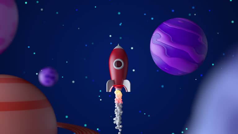 Animation Rucket Animated Rocket Ship Cartoon Rocket Ship Royalty Free Vector Image