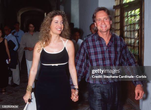 Michael Douglas and his wife Diandra Luker at Valldemossa on August 20, 1994 in Mallorca, Spain.
